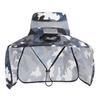 Camouflage Print Sun Hat Wide-Brimmed Shawl Fishing Hat with Dual-Power Fan Design 3 Gear Adjustable UV-Protection Outdoor Hat