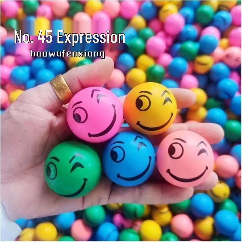 Elastic Cartoon Rubber Bouncing Balls, Extra Large, 50-Pack for Capsule Toy Machines