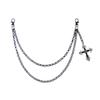 Hip Hop Cross Pendant Waist Chain Metal Dual Layer Accessory For Men Women