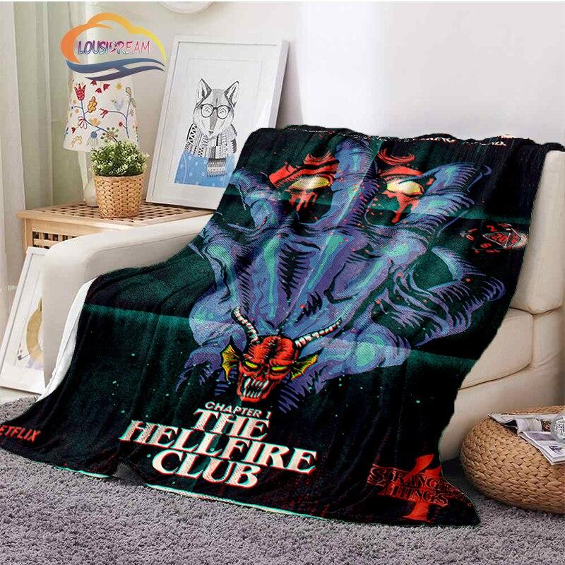 Horror Series Stranger Things Series Flannel Blanket Bedroom Sofa Bed Four Seasons Soft Blanket Travel Light Comfortable Blanket