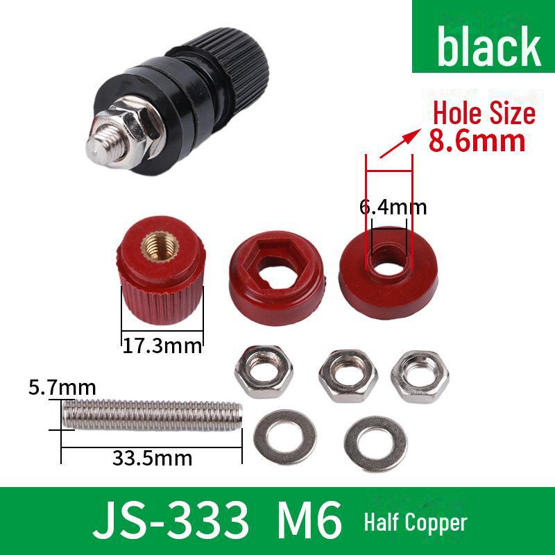Kupferklemmenblock für Schweißmaschinen-Wechselrichter, Leistungsanschluss M6/M8/M10, Modell JS-333/555