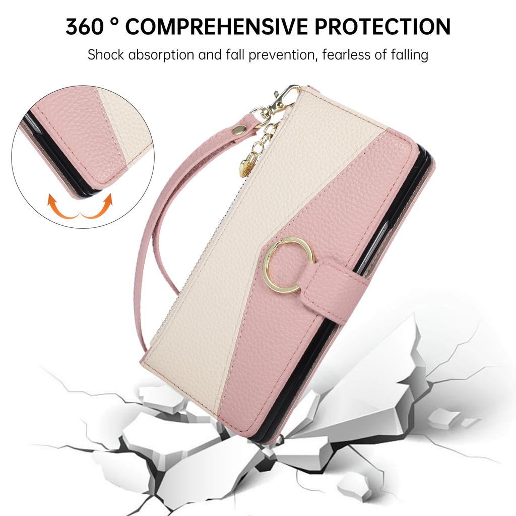 Crossbody Lanyard Luxury Cards Solt Wallet Leather Case For Samsung Galaxy Z Fold 7 6 5 4 5G Fold7 Fold6 Bag Ring Holder Cover