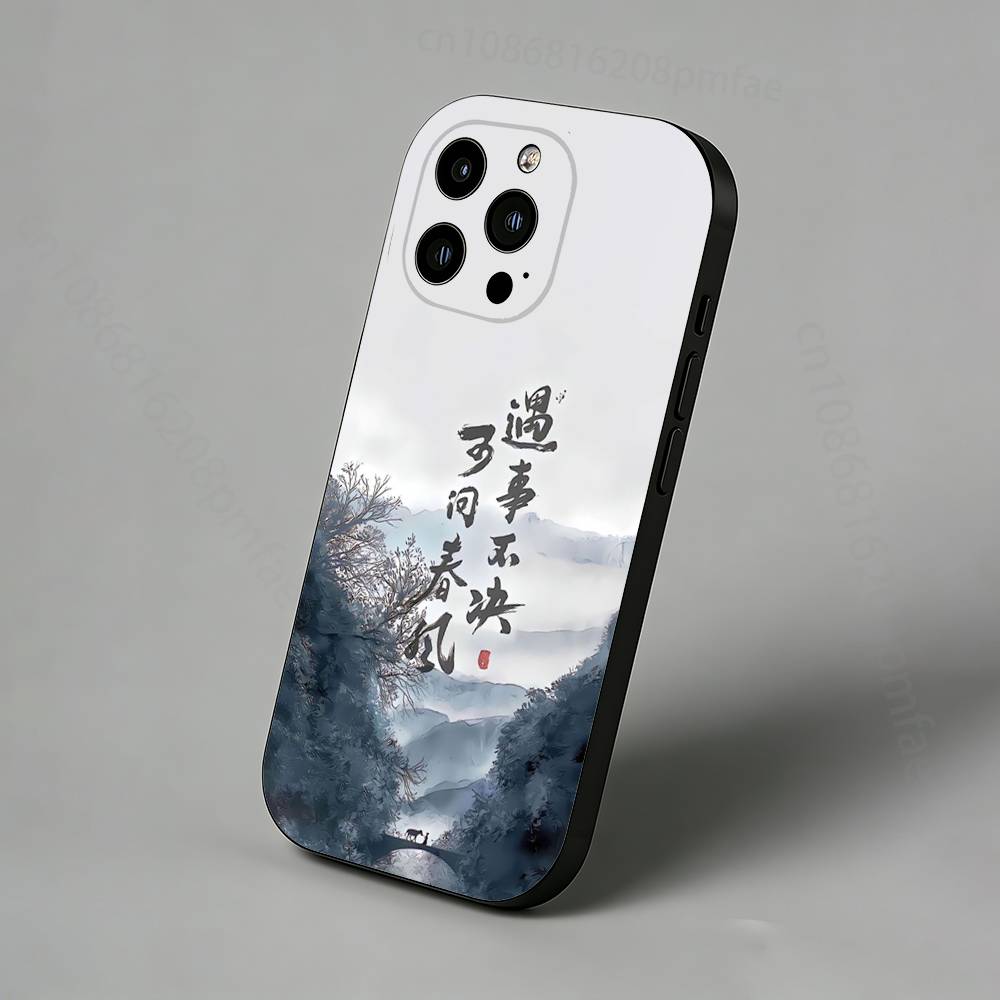

Серия Чехлов для Телефона с Китайской Дзен-Каллиграфией Для iPhone 17,16,15,14,13,12,11 Pro,Max,Plus,X,XS,XR,SE,Mini iPhone12