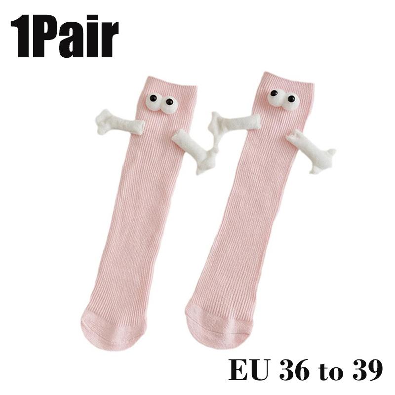 10 Paare Club Promi Ins Mode Lustig Kreativ Magnetische Anziehung Hände Schwarz Weiß Cartoon Augen Paare Socken Socken