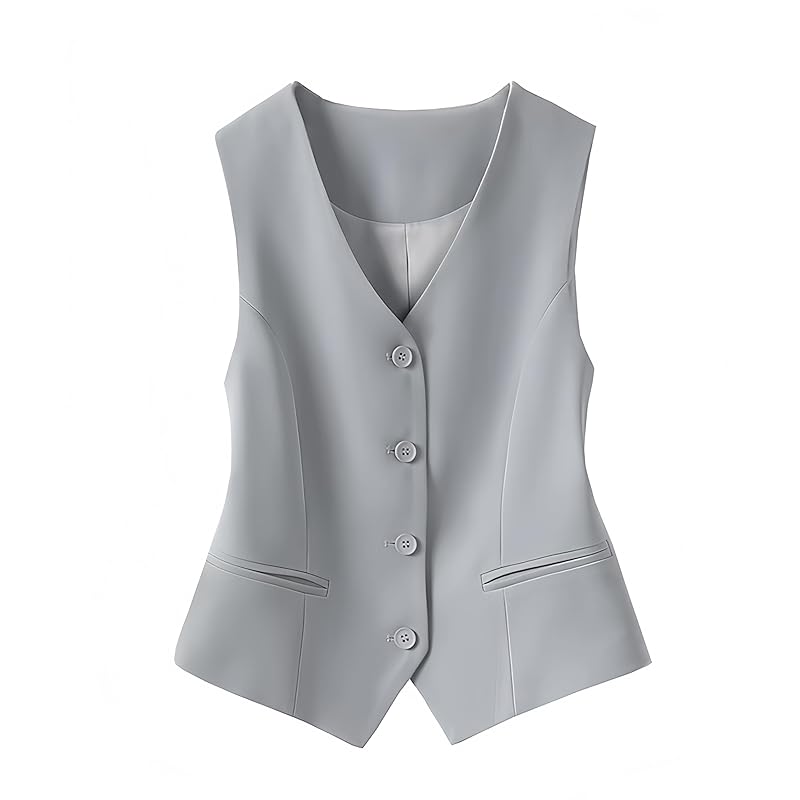 

[billevan] vest ladies Single item office clothes office interview Fashionable Dress slimmer woman sleeveless gilet commute recruitment (JP, alphabet,
