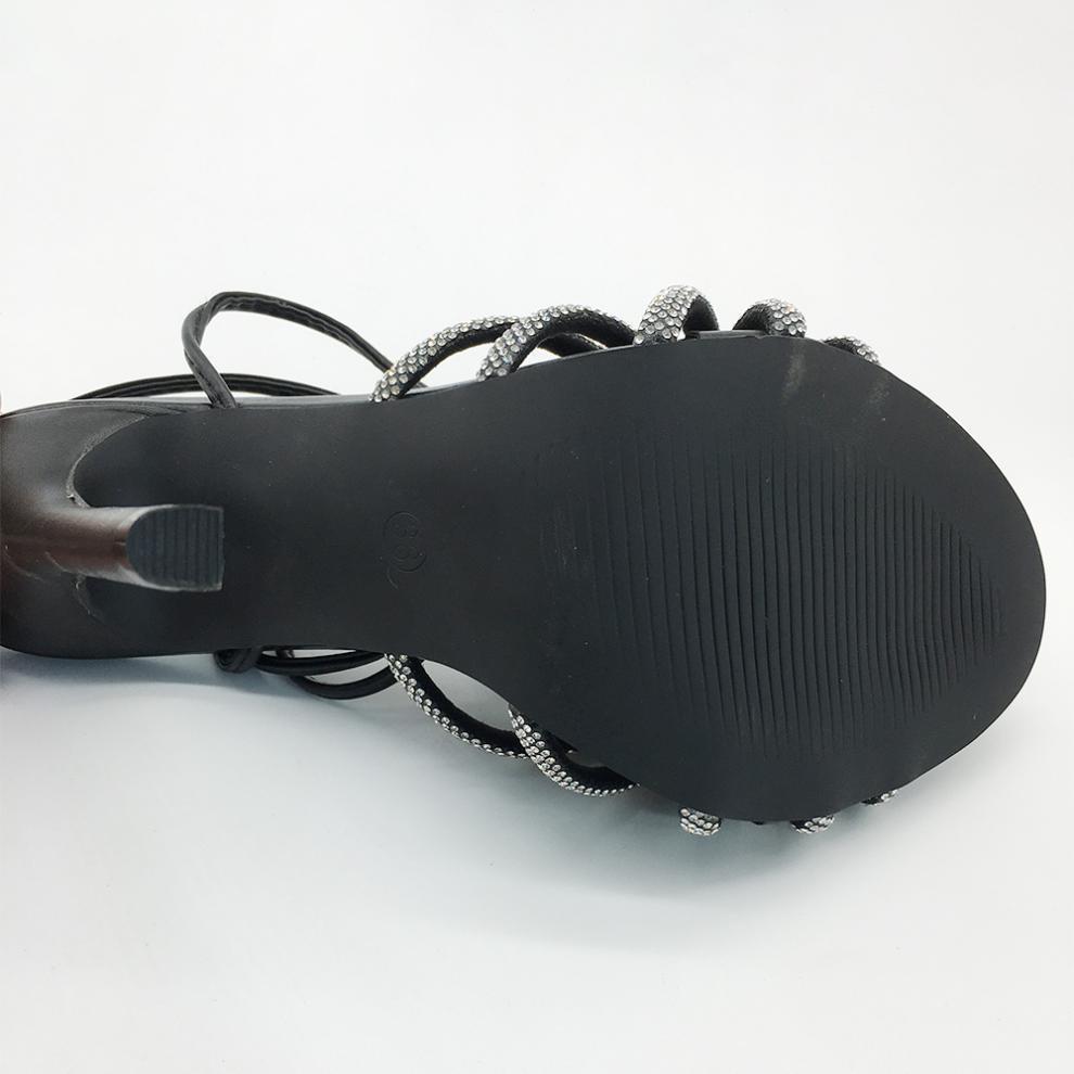 2023 Strappy Rhinestone Stiletto High Heel Mules - Elegant Backless Party Shoes for Women