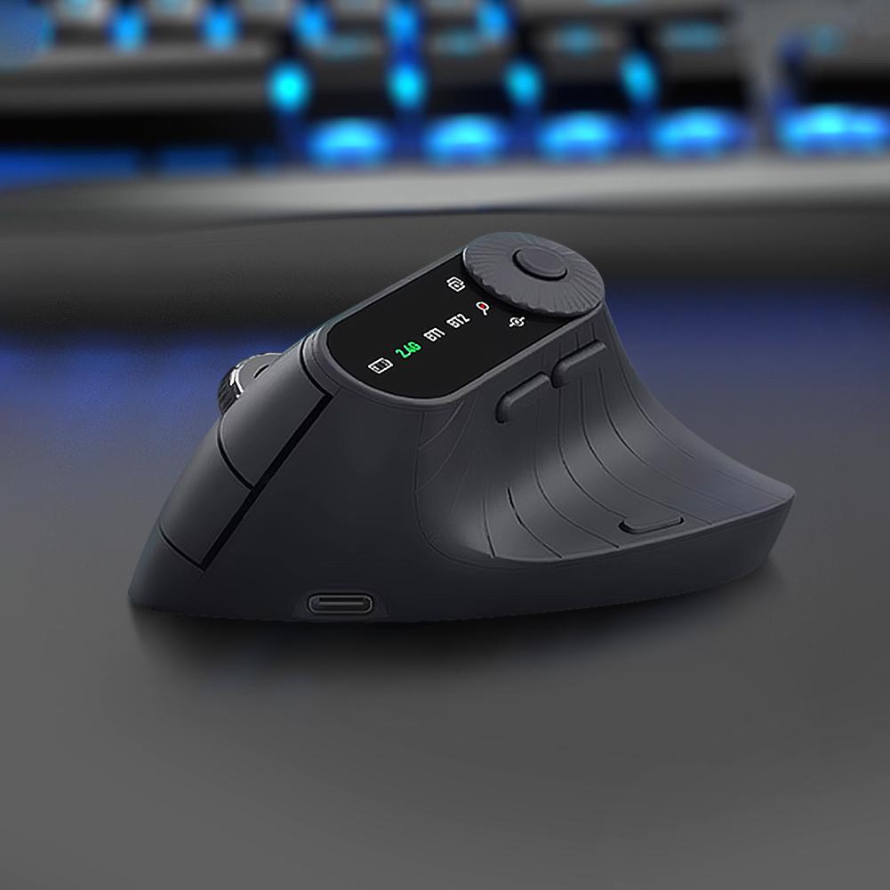 Vertical Wireless Mouse Rechargeable Bluetooth-Compatible +2.4GHz Laptops Computer PC Mice 1000/1200/1600/2400 DPI for Laptop PC