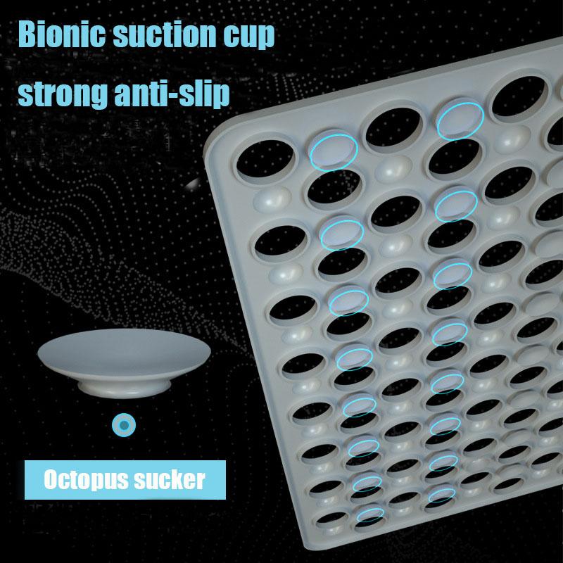 Bathroom Non-slip Mat Silicone Foot Massage Exfoliating Shower Massage Scraper Shower Mat with Sucker Cleaning Tool