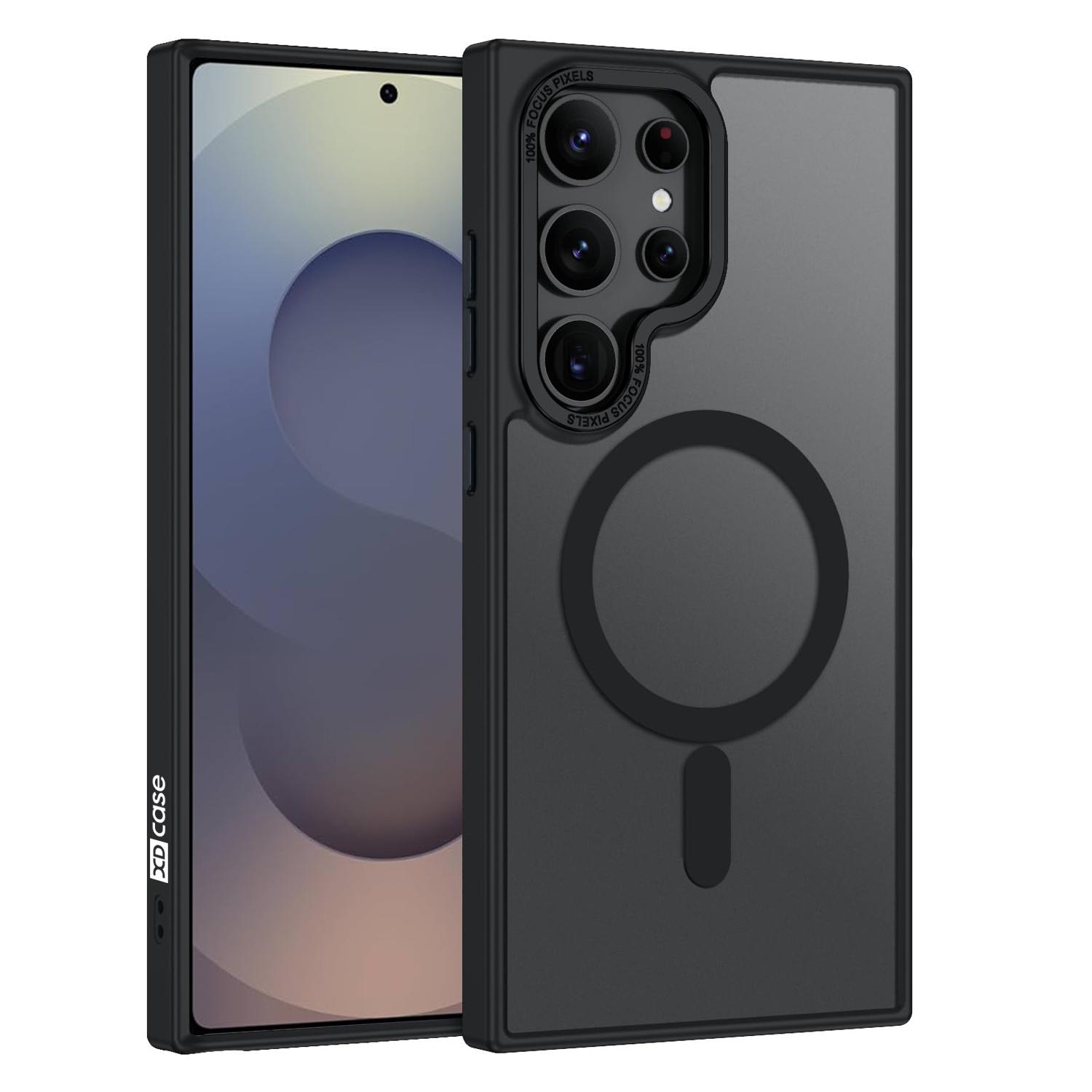 XDcase Metal Lens Frame Magnetic Case Anti Slip Skin Feel Cover for Samsung S25 Ultra 5G Phone Case&For Samsung Galaxy S25 Ultra 5G&Opp Bag чёрный
