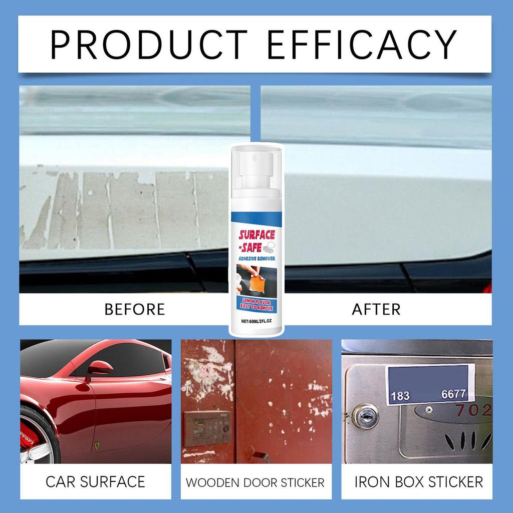 Glue Remover For Car 60ml Glue Removal Spray Sticker Label Remover For Decals Tape Glass Window Wall Car Automobile Vehicle