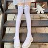 Bow Knee Socks Velvet Summer Thin Long Tube Black And White Silk Schoolgirl Jk Thin Legs Uniform High Tube Socks