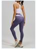 High-Waisted Color-Block Yoga Set: Tummy Control, Shockproof Sportswear for Women