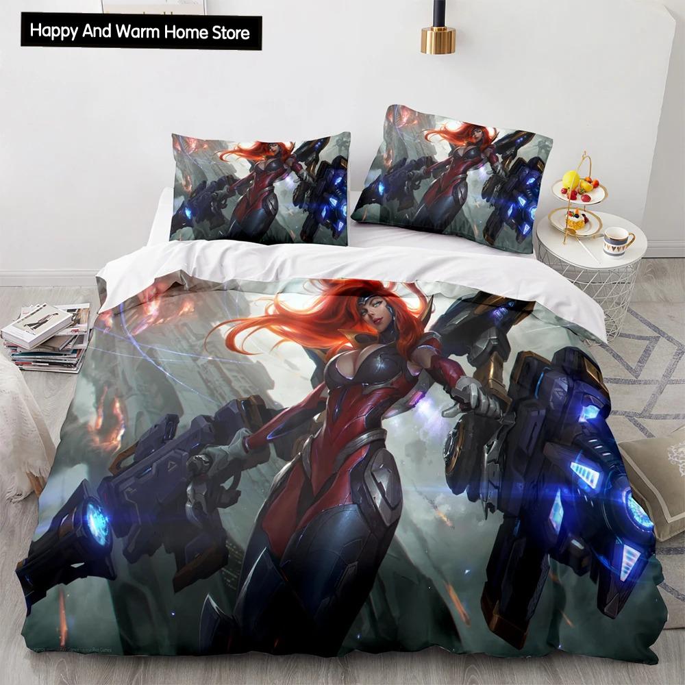 3D Print League Of Heroes Bedding Collection Single Twin Full Queen King Size Game Anime Bed Collection Aldult Boys Bedroom Duvet Cover Collections