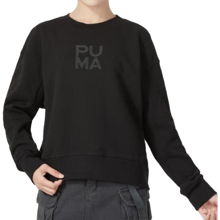 Puma Buchstabenprint Lauf Training Fitness Sport Freizeit Hoodie Damen Hoodies Schwarz 623497-01