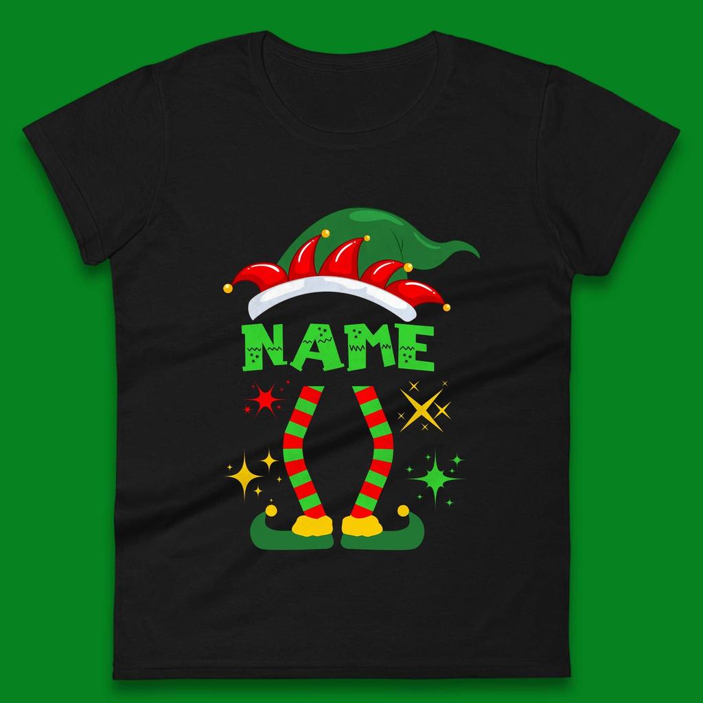 Personalised Elf Christmas Womens T-Shirt Mens Tops Tees Unisex