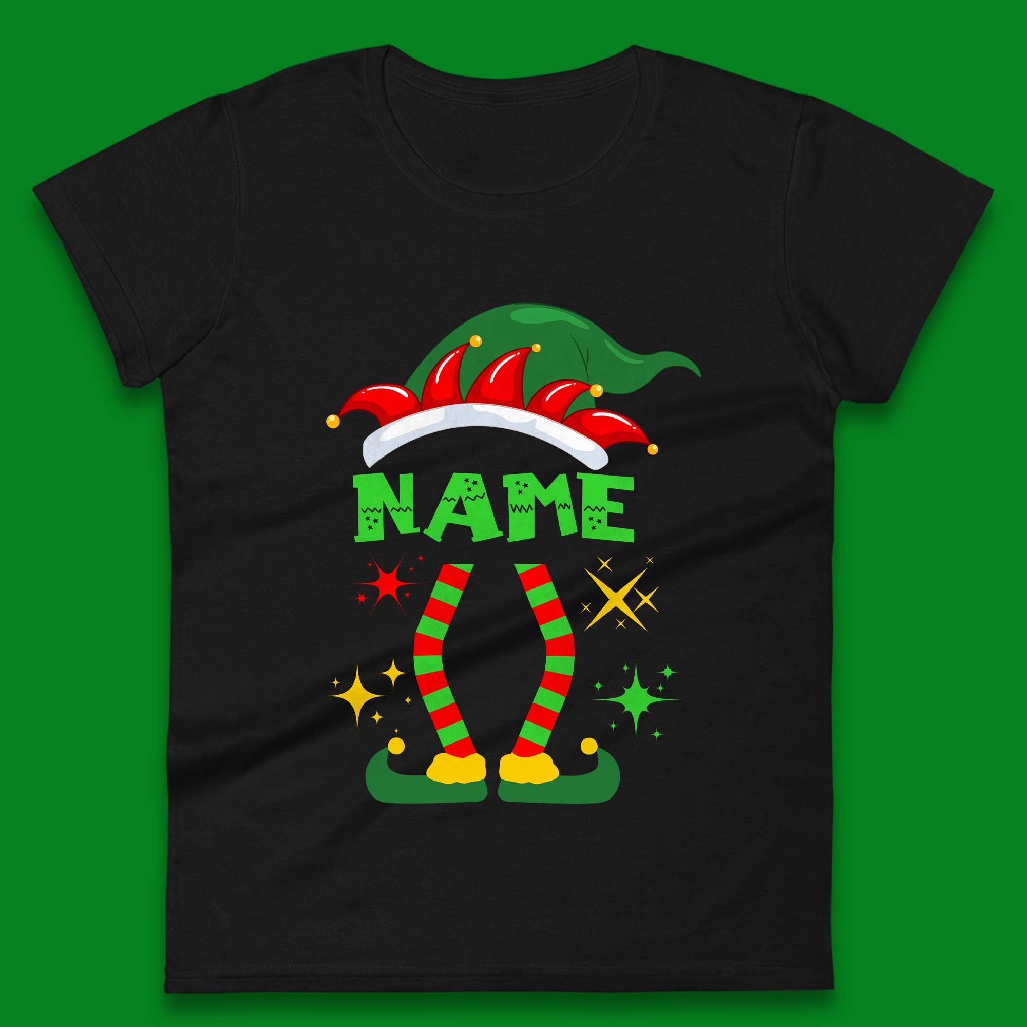 Personalised Elf Christmas Womens T-Shirt Mens Tops Tees Unisex S