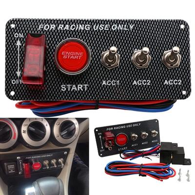 Switch Racing Panel Carbon Fiber Push Start Toggle Switch Universal