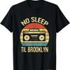 No Sleep Til Brooklyn Retro Old School Stereo Ghetto Blaster T-Shirt