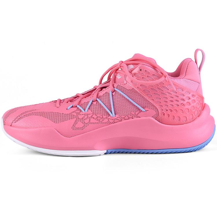 New LiNing SONIC 8 TD Team Edition Mid Top Performance Basketball Shoes Men's Pink White ABPQ011-7
