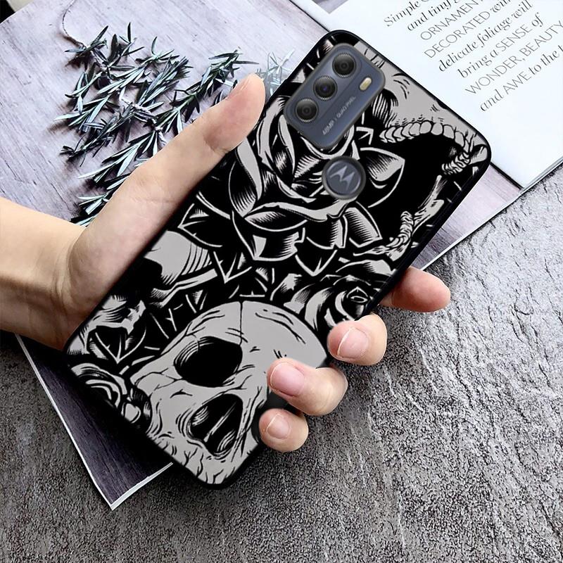 Telefonkasten mit Totenkopf-Motiv für Moto Edge 50 40 Pro Edge 40 30 Ultra Neo Fusion G Power G Stylus G Play E32 E20 E40
