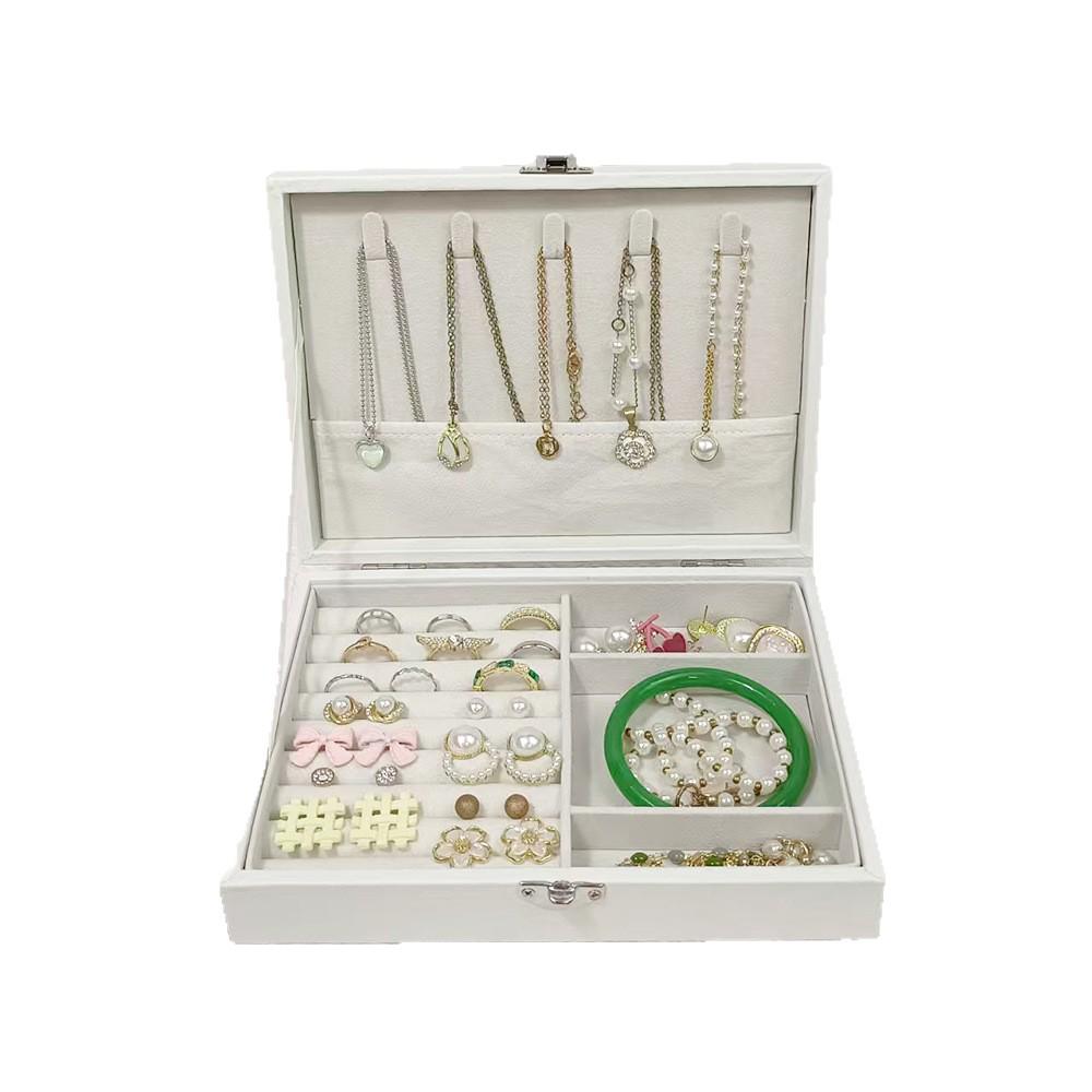 Double-Layer Jewelry Storage Box for Earrings and Rings