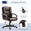 Desk Chair, PU Leather Office Chair with Adjustable Height and Swivel Wheels, for Home Work Study, Brown