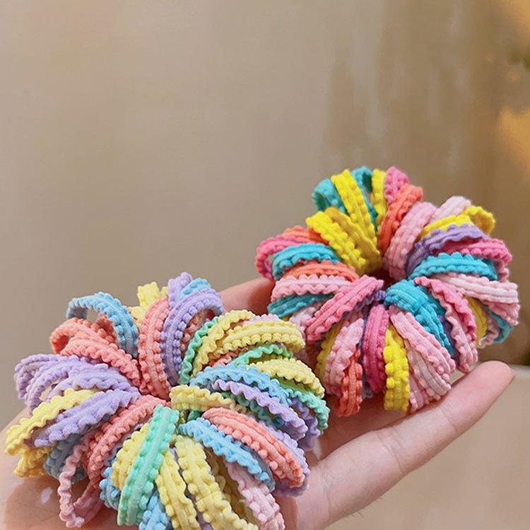 Colorful Kids' Hair Ties: Elastic Lace Scrunchies & Durable Headbands