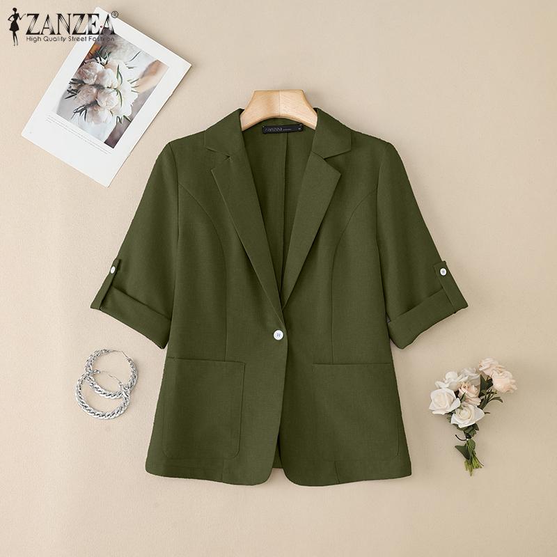 ZANZEA Womens Summer Casual Short Sleeve Cardigan Blouse