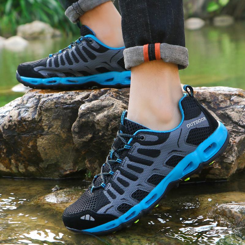 Unisexs Breathable Waterproof Trekking Shoes Tactical Sport Quick-Drying Outdoor Camping Hiking Shoes Upstream Mens Sneakers
