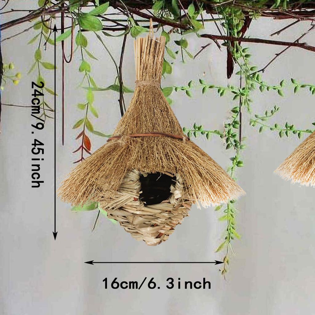 Handwoven Straw Bird Nest Parrot Hatching Breeding Grass Cave Garden Supply Grass Birds House Humming Bird Nest For Lawn Home