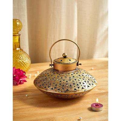 Iron Degchi Doop Stand și suport pentru lumânări pentru decorațiuni interioare (Stil cu plase), Aur