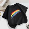 Jungen Mädchen T-Shirt Sommer Baumwolle Kurzarm T-Shirt Trendiges Regenbogen Design Kinder T-Shirt Mode Kinder Kleinkind Oberteile Zurück zur Schule