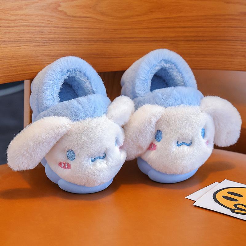 New Autumn/Winter Cartoon Kids' Cotton Slippers - Adorable Non-Slip Parent-Child Home Shoes