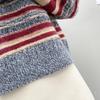 Petite Round Neck Striped Cashmere Sweater - Trendy Autumn/Winter Knit Top for Women