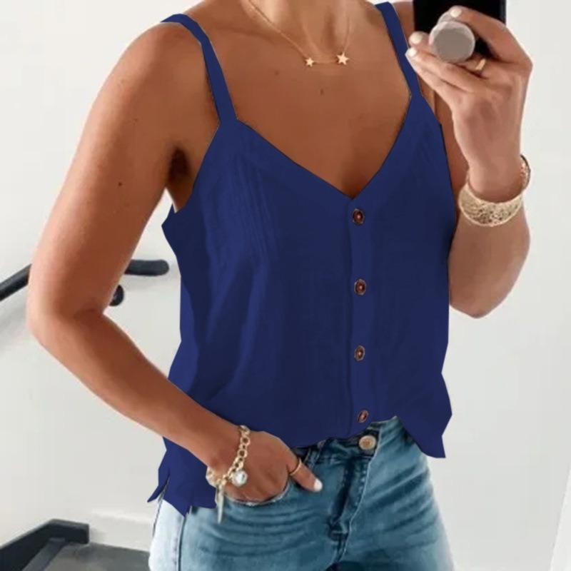 Women S Sleeveless V Neck Solid Color Camisole Summer Casual Top