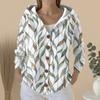 Women's Fashion Casual Sweater Button-Up Print Cardigan  Hooded Jacket