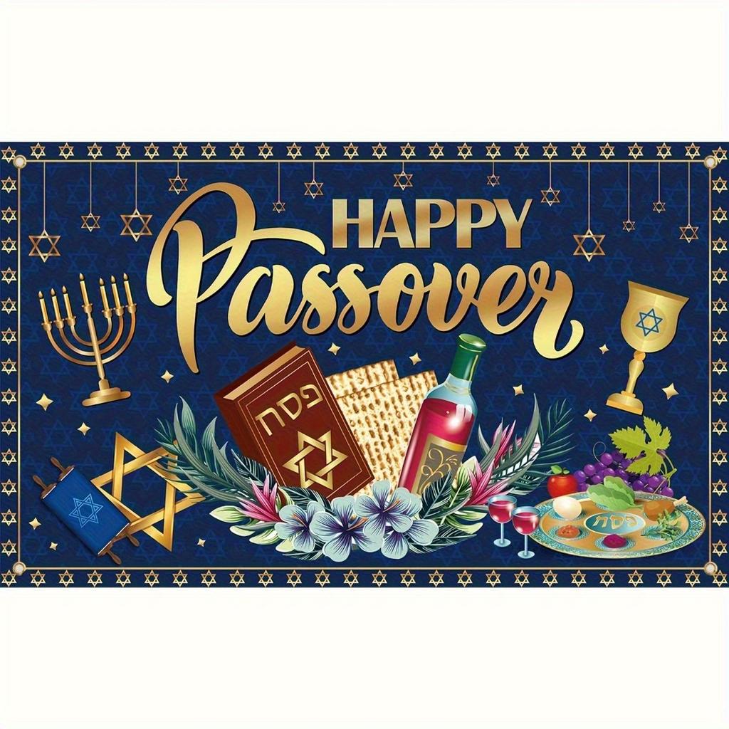 2D Plane, 1 Piece, a Vibrant Background for the Happy Passover, Suitable for Photo Booth Props Table, Party Decoration