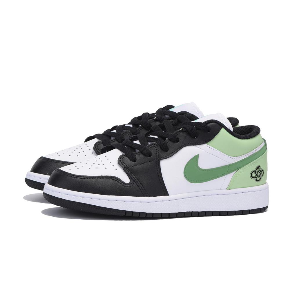 Jordan Air Jordan 1 Vintage Basketball Shoes Men's Low top Black Green 553558-131(Team85-)