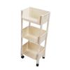 Movable Vertical Shelf PP Essy To Install Save Space Slide Out Utility Cart for Office Bathroom