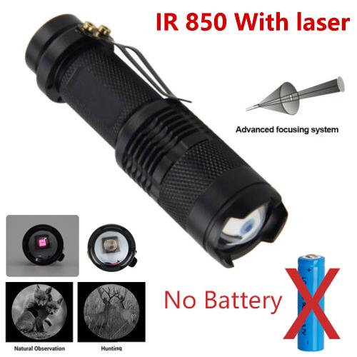 IR 850nm Flashlight Mini Zoomable Adjustable Focus Infrared Radiation Tactical Torch Waterproof Night Vision IR Hunting Light