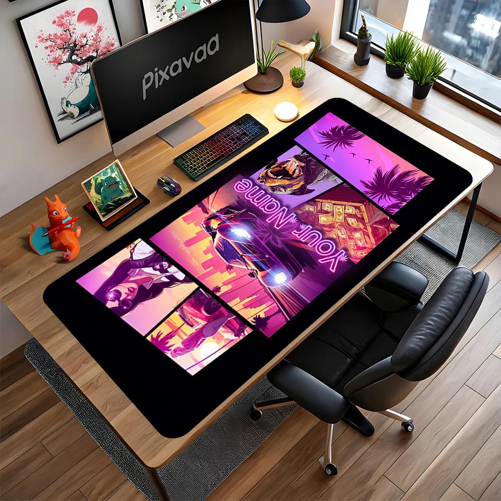 Grand Theft Auto Customized Name Mouse Pad Gaming Laptop Mouse Pad Office Mouse Mats Non-Slip Rubber Bottom Computer Decor Item Office Use