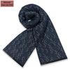Men's Pure Gray Plaid Wool Blend Winter Scarf - Thick and Warm