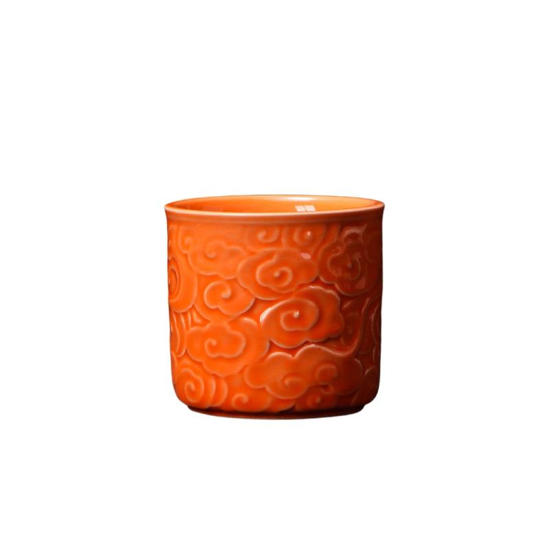 Celadon relief master cup Kung fu tea cup drinking tea cup household simple single cup