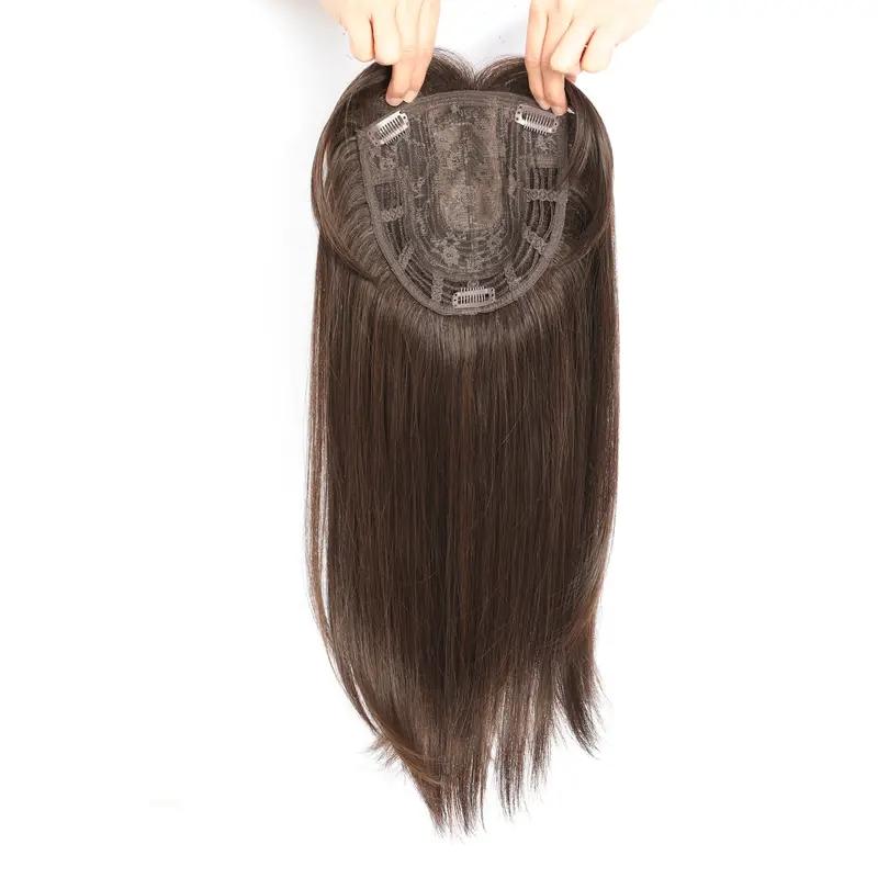 2025 New Style Women Hair Extensions Breathable Invisible Mono Toupee With Clip Synthetic Hair Toppers for Women