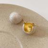 Niche Temperament Light Luxury High Sense Drop Glaze Ear Buckle Round Doudou Port Style Earrings