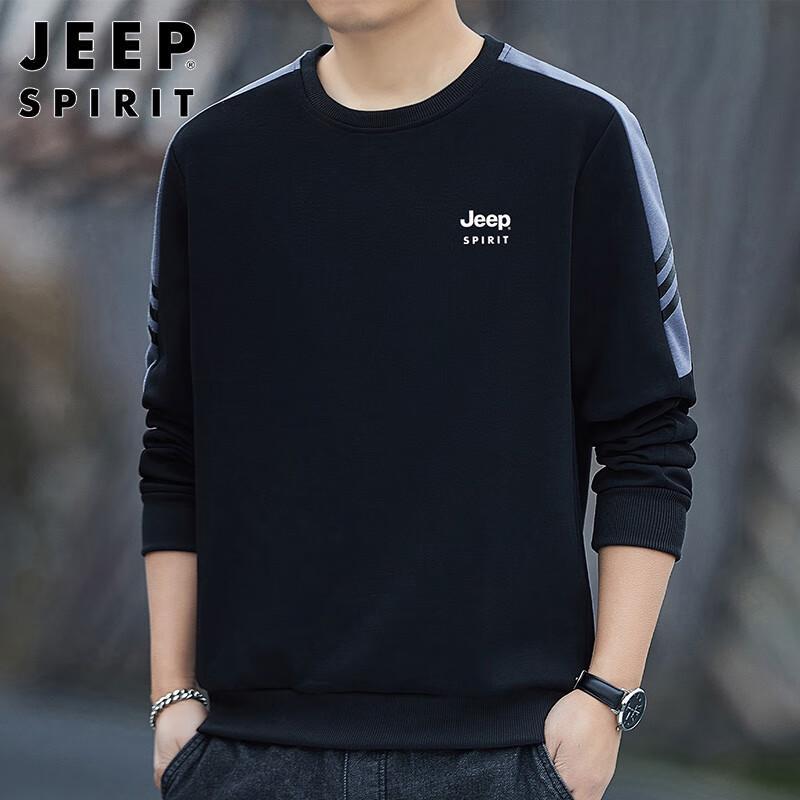 JEEP SPIRIT Men's Casual Crewneck Long-Sleeve Sweatshirt