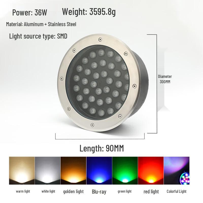 Outdoor Round Stainless Steel LED Buried Light