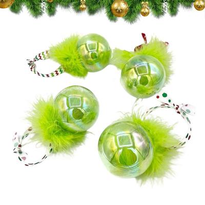 Furry Christmas Ball Ornaments Set Of 4 Furry Ball Ornaments Sign Decorative Ball Tree Keepsake Football Tabletop Ornaments With