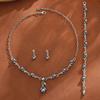 Elegant Pearl Rhinestone Flower Jewelry Set: Necklace, Earrings & Bracelet for Weddings & Banquets