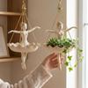 Whimsical Fairy Flower Pot Resin Girl Hanging Plant Basket Flower Container  Cafe Decorations